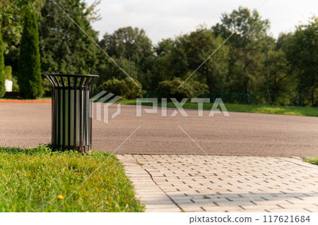 bin green recycling park grass design container waste trash environment garbage nature outdoor bin green recycling park grass design container waste trash environment garbage nature outdoor 117621684
