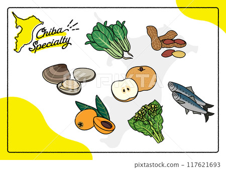 Chiba specialty product illustration set 117621693