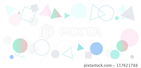 框架插圖具有令人耳目一新的幾何圖案,靈感來自春天幾何漸變孟菲斯 框架插圖具有令人耳目一新的幾何圖案,靈感來自春天幾何漸變孟菲斯 117621788