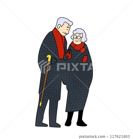 美好的情侶節友善的老年夫婦 美好的情侶節友善的老年夫婦 117621803