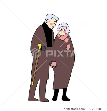 美好的情侶節友善的老年夫婦 美好的情侶節友善的老年夫婦 117621819