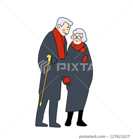 美好的情侶節友善的老年夫婦 117621827