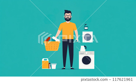 洗衣日:男性日常家務勞動 洗衣日:男性日常家務勞動 117621961