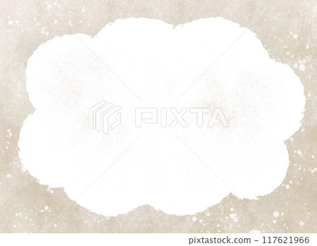 具有舊紙風格紋理和雲形框架的背景材料，米色 117621966