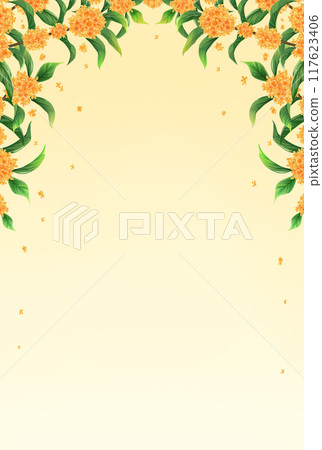 桂花秋框背景垂直 117623406