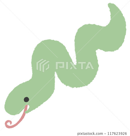 蜿蜒的蛇綠色 117623926