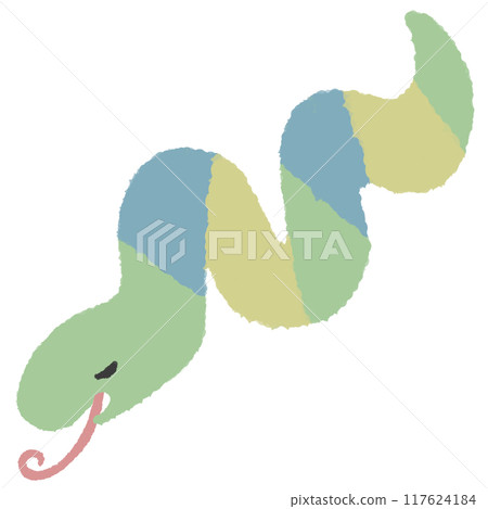 蜿蜒的蛇綠色 蜿蜒的蛇綠色 117624184