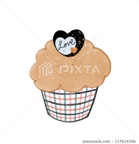 Modern and gentle cupcakes - topped with hearts Modern and gentle cupcakes - topped with hearts 117624396