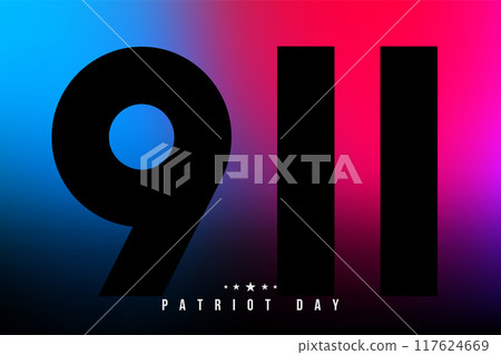 Bold 911 numerals on gradient for Patriot Day Bold 911 numerals on gradient for Patriot Day 117624669