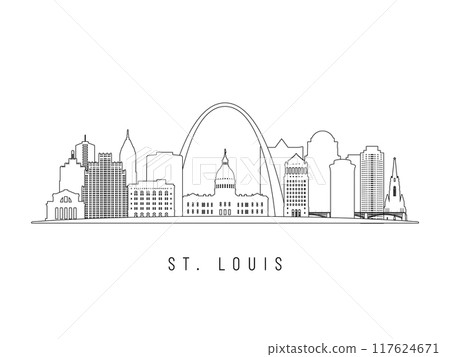 Detailed St.Louis skyline vector illustration. Detailed St.Louis skyline vector illustration. 117624671