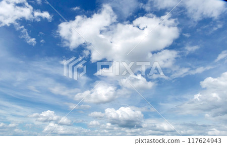 Blue sky with white clouds 117624943