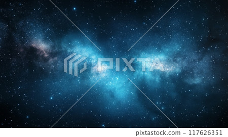 Starlit night sky filled with vibrant cosmic clouds and glowing stars Starlit night sky filled with vibrant cosmic clouds and glowing stars 117626351