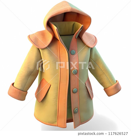 Winter coat with hood, warm winter fashion clothing 117626527