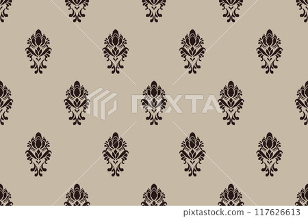 Ikat tribal Indian seamless pattern. Ethnic Aztec fabric carpet mandala ornament native boho chevron textile.Geometric African American oriental traditional vector illustrations. Embroidery style. Ikat tribal Indian seamless pattern. Ethnic Aztec fabric carpet mandala ornament native boho chevron textile.Geometric African American oriental traditional vector illustrations. Embroidery style. 117626613