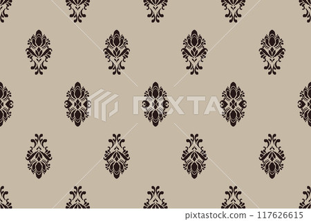 Ikat tribal Indian seamless pattern. Ethnic Aztec fabric carpet mandala ornament native boho chevron textile.Geometric African American oriental traditional vector illustrations. Embroidery style. Ikat tribal Indian seamless pattern. Ethnic Aztec fabric carpet mandala ornament native boho chevron textile.Geometric African American oriental traditional vector illustrations. Embroidery style. 117626615