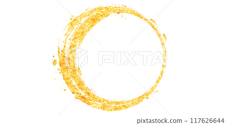 Sparkling gold Japanese style circle background illustration material 117626644