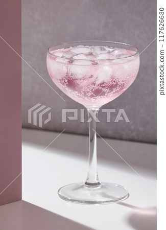 glass of iced drink glass of iced drink 117626680