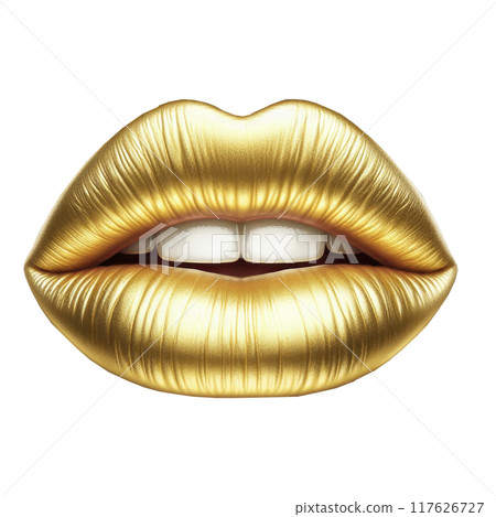 Lips make-up. Beauty high fashion with gold colour gradient lips makeup Lips make-up. Beauty high fashion with gold colour gradient lips makeup 117626727