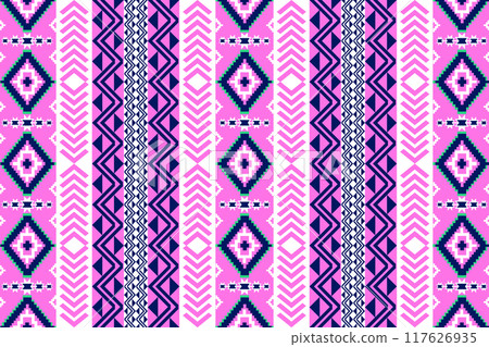 Geometric ethnic pattern. Geometric ethnic pattern, Native American tribal fabric design for clothing, textile, wrapping, background, wallpaper, carpet, embroidery, vector, illustration design Geometric ethnic pattern. Geometric ethnic pattern, Native American tribal fabric design for clothing, textile, wrapping, background, wallpaper, carpet, embroidery, vector, illustration design 117626935