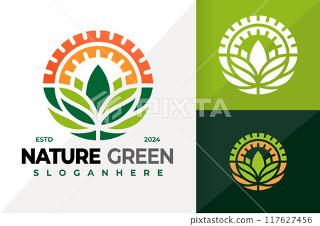 Nature Green Landscape Sun Logo design vector symbol icon illustration Nature Green Landscape Sun Logo design vector symbol icon illustration 117627456
