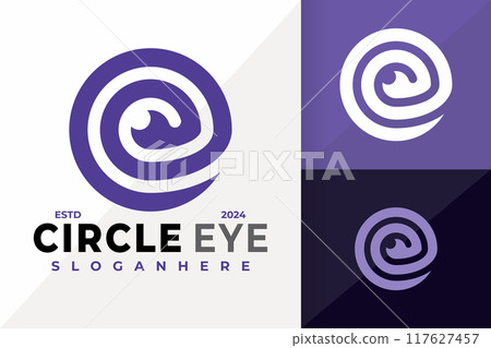 Circle Letter E Eye Logo design vector symbol icon illustration 117627457