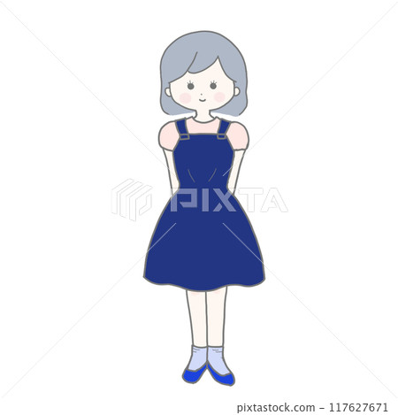 Cute girl with bob hair 117627671