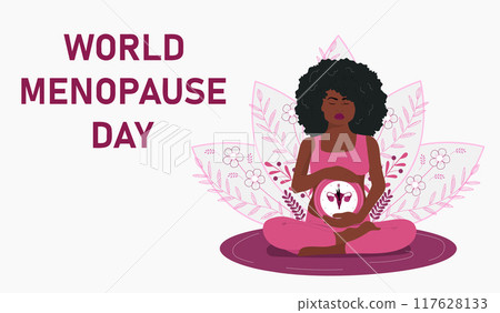 World Menopause Day banner. Medicine concept. World Menopause Day banner. Medicine concept. 117628133
