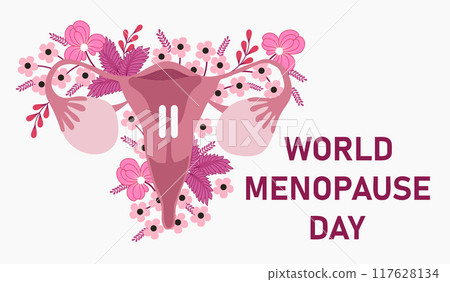 World Menopause Day banner. Womens health concept. World Menopause Day banner. Womens health concept. 117628134