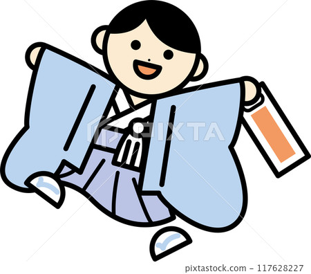 A boy posing for the Shichigosan festival 117628227