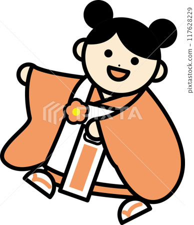 A posing girl for the Shichigosan festival 117628229