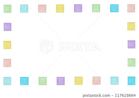 Colorful paper frame with square dots Colorful paper frame with square dots 117628664