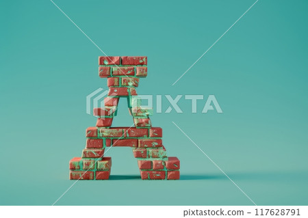 A castle made of bricks with the letters A on it with Generative AI 117628791