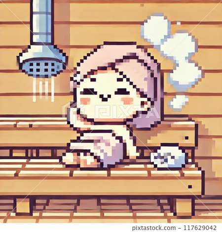 在桑拿浴室放鬆的人 在桑拿浴室放鬆的人 117629042