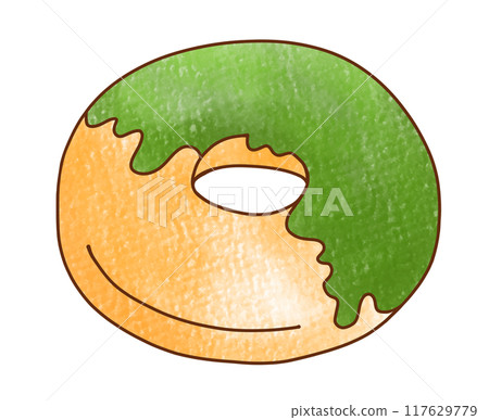 Simple matcha chocolate donuts in analog style Simple matcha chocolate donuts in analog style 117629779