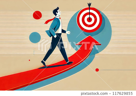 Growth or investment, wealth or earning rising up graph, business sales or profit increase concept 117629855