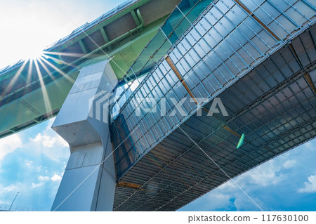 Ebie Junction under construction on the Hanshin Expressway Yodogawa Left Bank Line in Kita-ku, Osaka City Ebie Junction under construction on the Hanshin Expressway Yodogawa Left Bank Line in Kita-ku, Osaka City 117630100