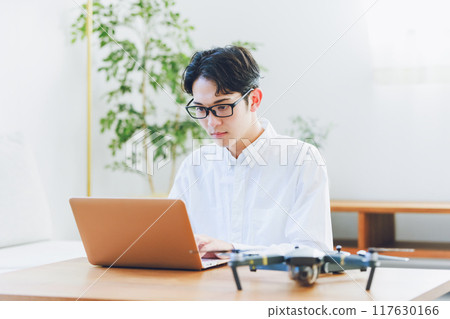 Home drone maintenance laptop 117630166