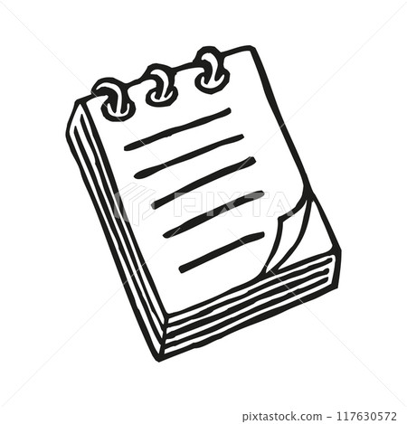 Doodle Notepad icon handdrawn with ink pen 117630572