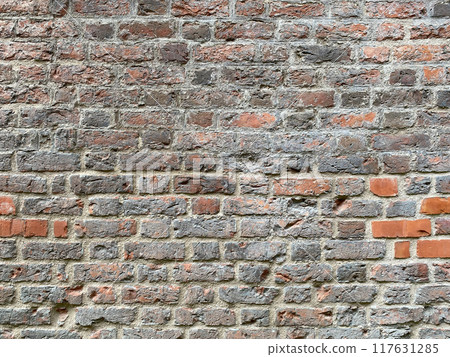 Old red brick wall texture 117631285