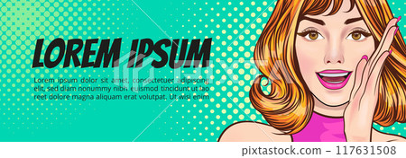 woman gossip hand around mouth banner 2 117631508