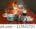 Afternoon tea at a stylish cafe 117631721