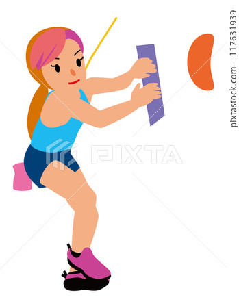 Sport climbing lead, sports girls taking on bouldering challenges 05 Sport climbing lead, sports girls taking on bouldering challenges 05 117631939