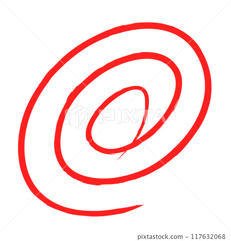 用粉筆繪製的紅色三圓圖示插圖 用粉筆繪製的紅色三圓圖示插圖 117632068