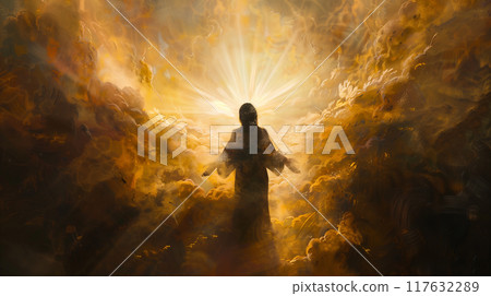 Cloud Stairway to Heaven. Second Coming and Easter concept 117632289