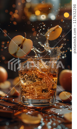 Cozy Spiced Fall or Winter Coctail in a Beautiful Glass 117632298