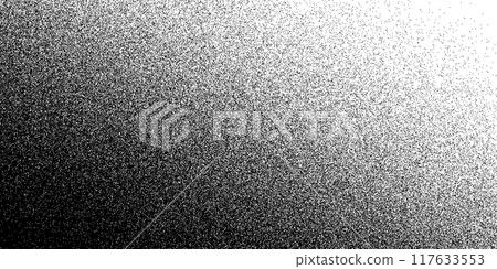 Noise dot grain background with gradient grunge texture, abstract vector. Grain noise of black irregular dots and grainy halftone fade effect with sand dust particles on dotwork gradient background 117633553