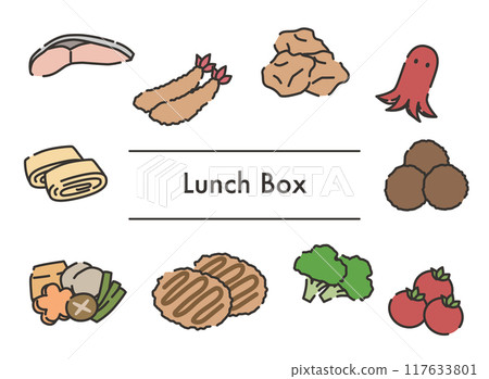 Bento side dish illustration set 117633801
