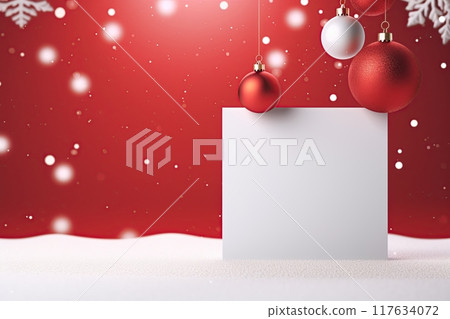 Christmas card with blank empty space for text or logo design. Merry Christmas and Happy New Year. Generative Ai Christmas card with blank empty space for text or logo design. Merry Christmas and Happy New Year. Generative Ai 117634072
