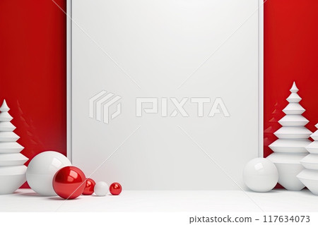 Christmas card with blank empty space for text or logo design. Merry Christmas and Happy New Year. Generative Ai Christmas card with blank empty space for text or logo design. Merry Christmas and Happy New Year. Generative Ai 117634073