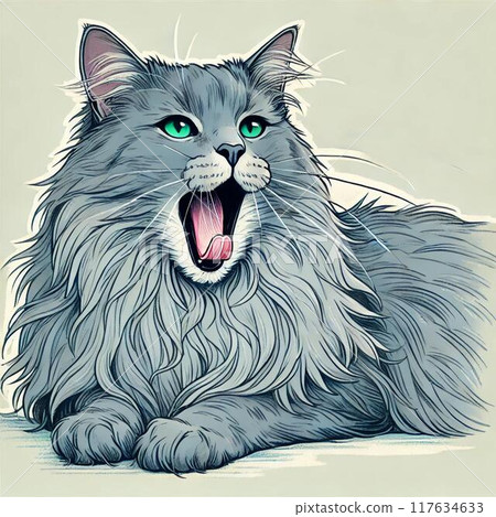 Yawning cat Yawning cat 117634633